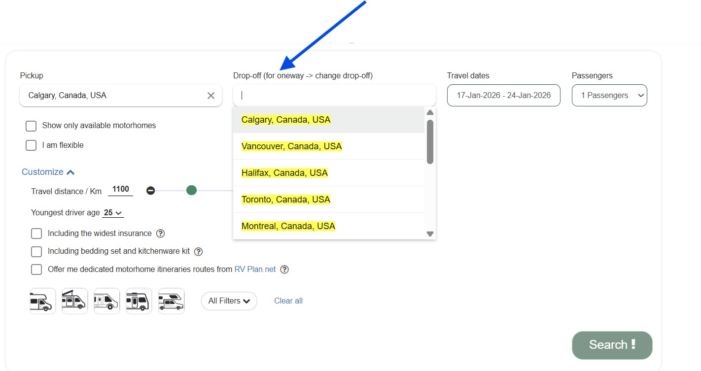 one-way Camper Hire in USA one-way Camper Hire in USA